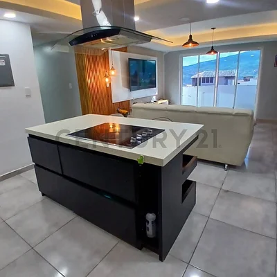 Front view of modern house