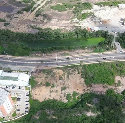 Aerial view of undeveloped lot