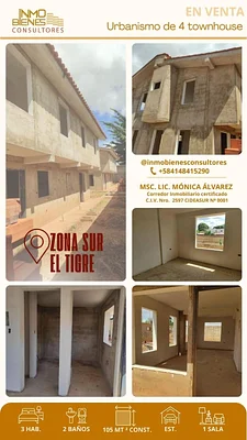 FOR SALE: URBAN DEVELOPMENT OF 4 townhouse IN GRAY SHELL, EL TIGRE. EDO-ANZOÁTEGUI.