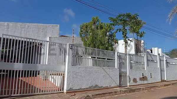 Front view of modern two-story house