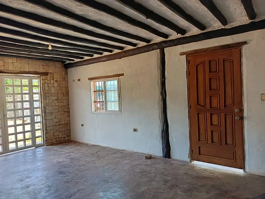 Dining room with table set