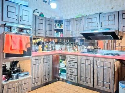 Kitchen island and sink view