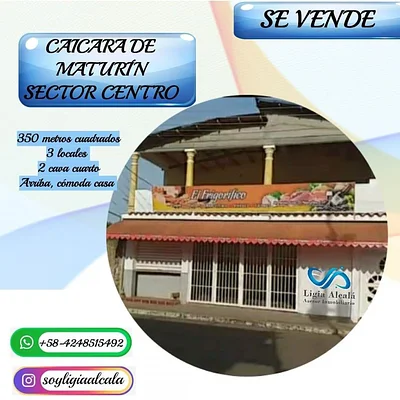 FOR SALE: COMMERCIAL SPACES WITH A house ON THE UPPER FLOOR IN CAICARA DE MATURÍN - CAV151063