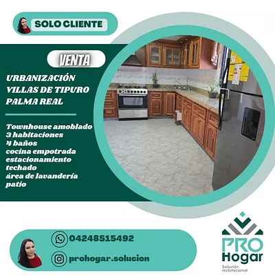 FOR SALE townhouse furnished VILLAS FE TIPURO (SOLO CLIENTE)