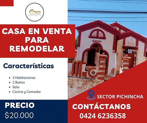 “opportunity de inversión” ? house for sale para remodelar. Sector Pichincha Maracaibo