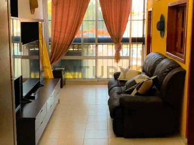 Dining area with table set
