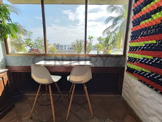 Bright living room with sofa