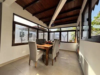 Dining area with table
