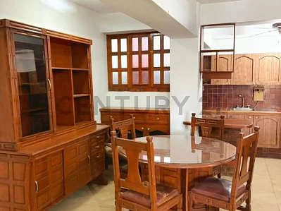 Formal dining area with table