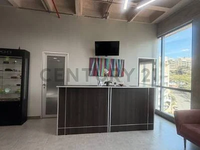 Office workspace with desks