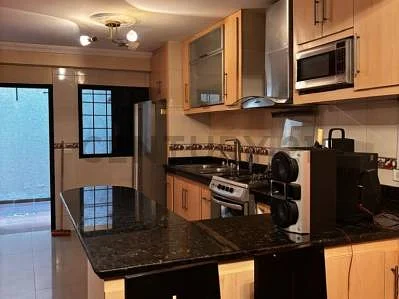 Kitchen with white cabinets