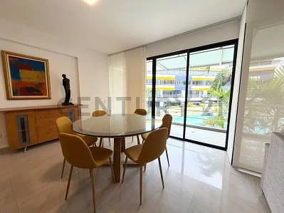 Dining area with large table
