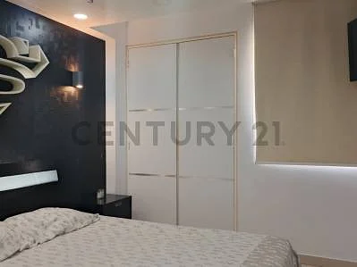 Bedroom with artwork