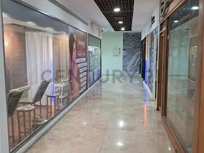 Reception area with desk