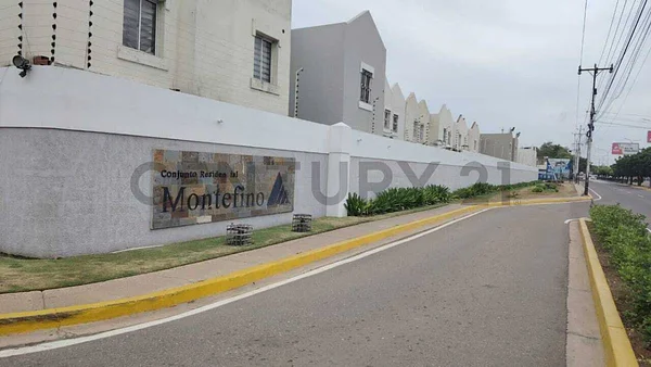 Luxury apartment complex entrance