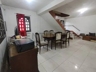 Dining area with table set