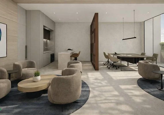 Spacious living room with sofa