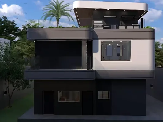 Spacious kitchen with island