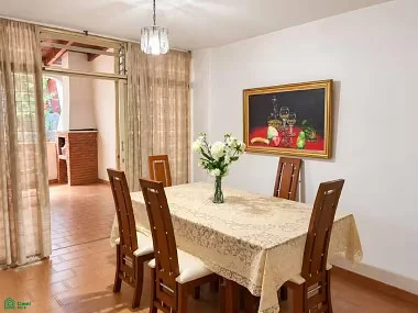 Dining area with modern table set