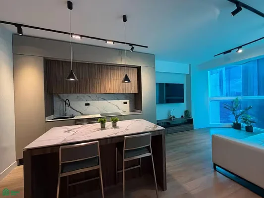 Contemporary kitchen with island