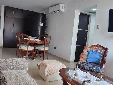Bright living room with sofa