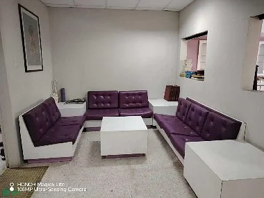 Reception area with desk